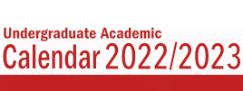 Undergraduate Academic Calendar - 2022/2023